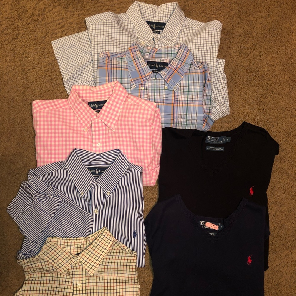 Men’s Polo Ralph Lauren shirts/sweaters LARGE